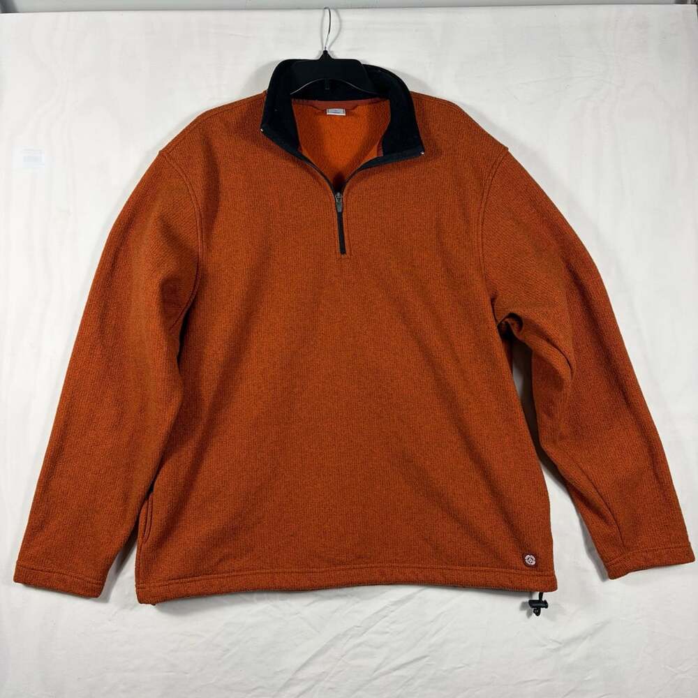 Old Navy 1/4 Zip Fleece Pullover Size XL Orange Textured Sweater
